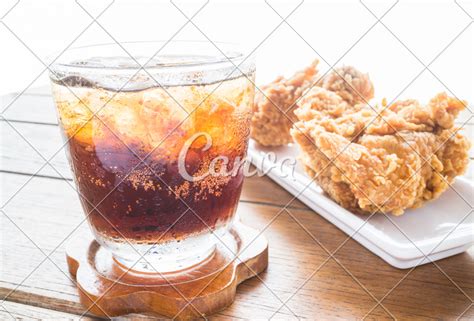 Iced Cola Drink And Fried Chicken Photos By Canva