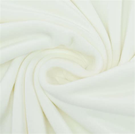 Nicki Fleece Fabric Plain Off White Fabrics Hemmers