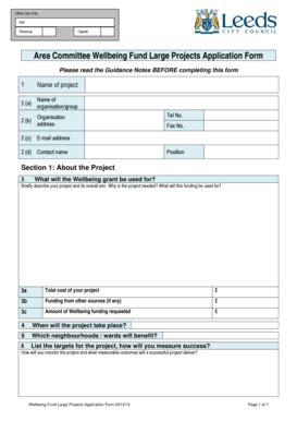 Fillable Online Leeds Gov Large Grant App Form East North East Doc