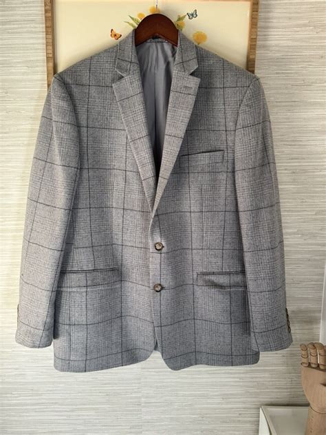 Lauren Ralph Lauren Men Blazer Light Gray Windowpane Size L Ebay