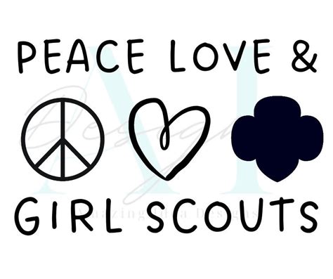 Peace Love Girl Scouts Cut File Etsy