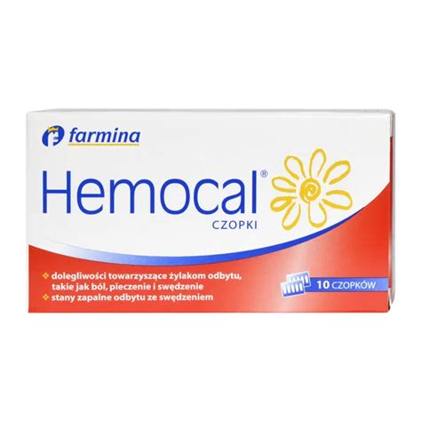 Hemocal czopki 10 szt Hemoroidy Serce i krążenie Bez recepty