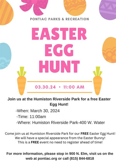 Calendar • Pontiac Parks And Rec Easter Egg Hunt