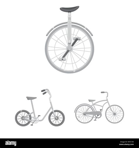 Various Bicycles Monochrome Icons In Set Collection For Design The