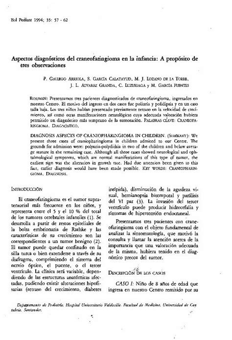 Pdf Aspectos Diagn Sticos Del Craneofarigioma En La Infancia