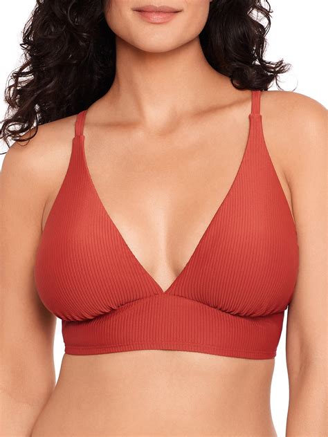 Time Tru Women S Plus Size Ribbed Longline Bikini Top For Beach Pool Walmart