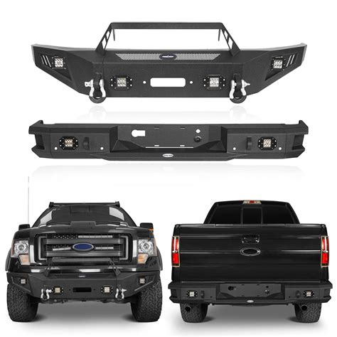 Buy Hooke Road F150 Steel Black Front Bumper Wwinch Plate Rear Bumper Compatible With Ford F