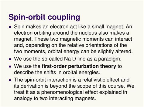 Ppt Lecture Spin Orbit Coupling Powerpoint Presentation Free