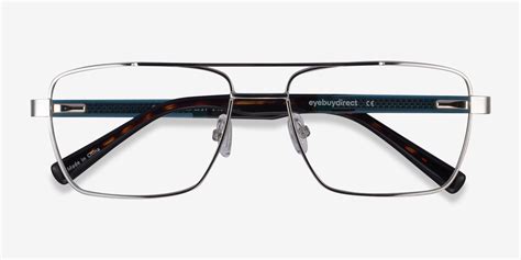 Colton Aviator Silver Clear Blue And Tortoise Full Rim Eyeglasses Eyebuydirect