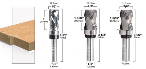 Two Flute Flush Trim Router Bits Spiral Upcut Dowcut Mm Compression