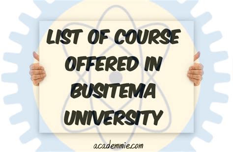 List of Courses Offered at Busitema University in 2024/2025 - Academmie