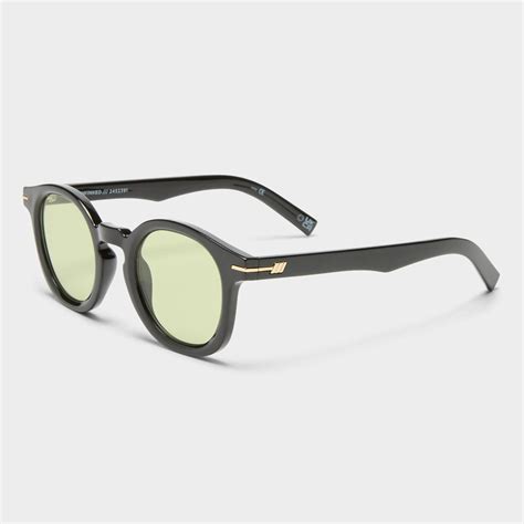 Hoodwinked Black Uni Sex Round Sunglasses Le Specs