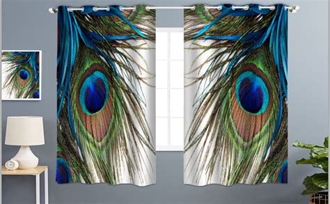 Amazon Goodbath Peacock Curtains Peacock Feathers Blackout