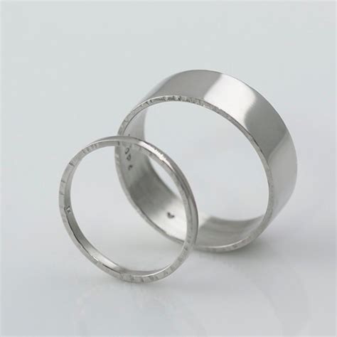 Palladium Wedding Bands1mm & 6mm All Recycled by VKecojewelry