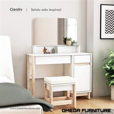 Promo Creativ Dressing Table Meja Rias Minimalis Warna Putih Dacia Mr