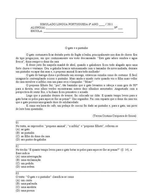 interpretação de texto 6 ano gabarito wood scribd braxin