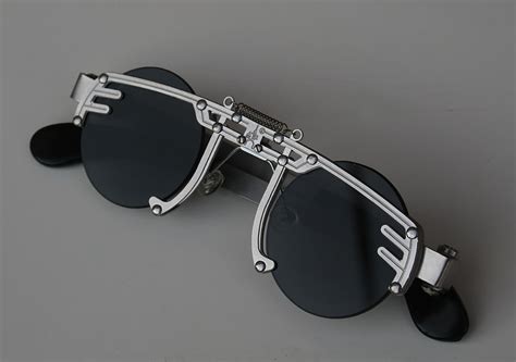 Hi Tek Round Silver Metal Sunglasses Cult 12 Handmade Unusual Unique