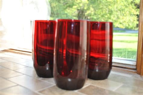 Anchor Hocking Newport Royal Ruby Red Ounce Water Glasses Etsy