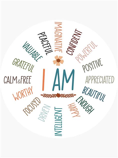 I Am Affirmations Decal Law Of Attraction Success Art