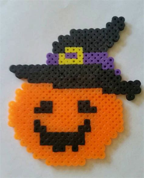 Halloween Witch Pumpkin Perler Bead Hama Beads Melty Beads Fuse Beads Decor Halloween Decor