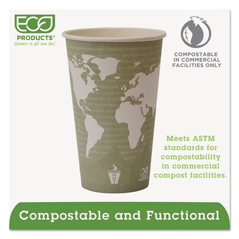 Eco Products World Art Renewable Compostable Hot Cups Oz Pk