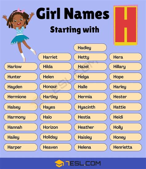 100 Examples Of Girl Names That Start With H 7ESL