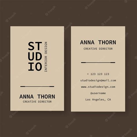 Free Vector | Minimalist studio interior design business card