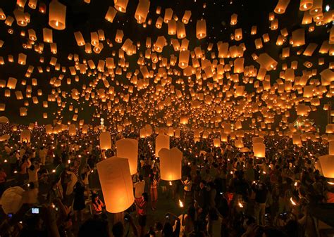 the solitude of surfaces: sky lantern festival, thailand