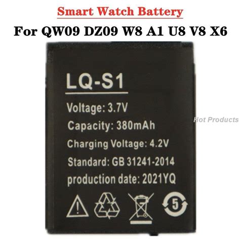 Smart Watch Baery LQ S1 3 7V Rechargeable Baery 380mAh For QW09 DZ09