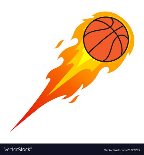 Basketball ball in fire Royalty Free Vector Image