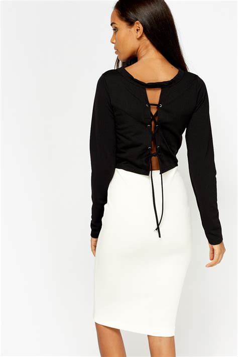 Lace Up Back Cropped Top Just £5