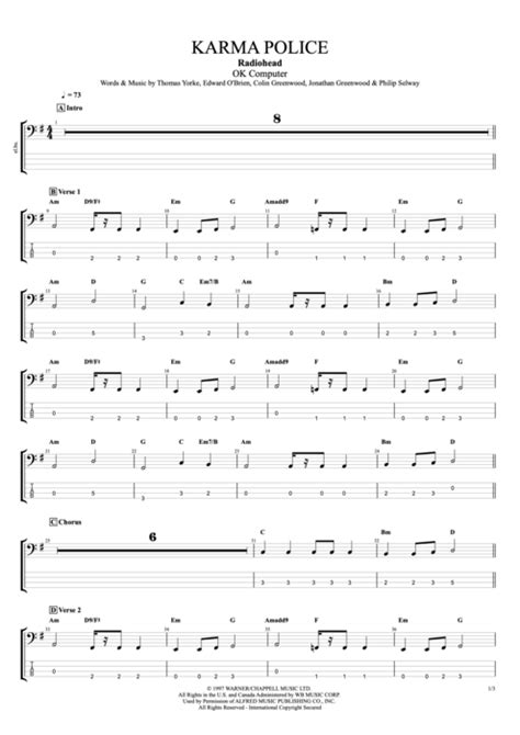 Karma Police Tab by Radiohead (Guitar Pro) - Full Score | mySongBook