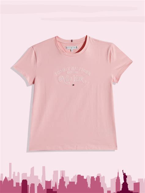 Buy Tommy Hilfiger Nude Pink Brand Logo Embroidered Top Tops For Girls Myntra