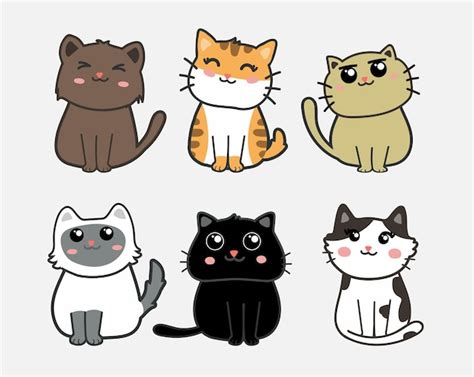 Premium Vector Cute Cats Set