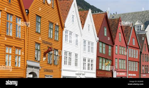 Bergen Bryggen The Old Dock Area Of Bergen Stock Photo Alamy