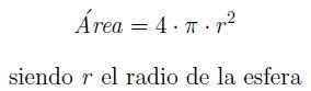 Formula Para Calcular El Area De Una Esfera