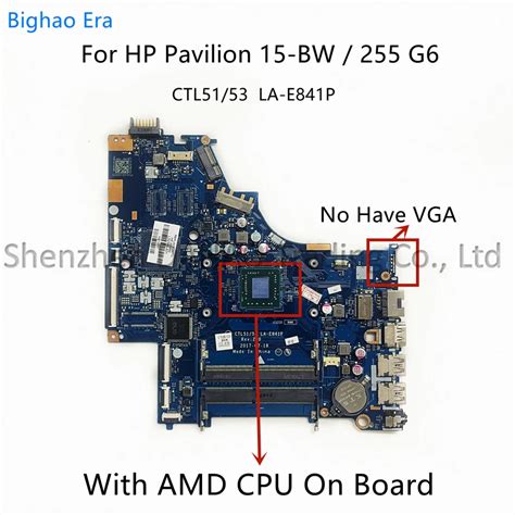 For Hp Pavilion 15 Bw 15z Bw Laptop Motherboard With Amd A6 A9 Cpu Ddr4 Ctl51 53 La E841p Sps