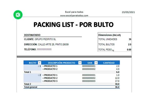 Empresa Preconcepci N Asombrosamente Packing List Plantilla Espa Ol