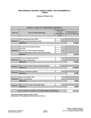 Fillable Online Ftp Txdot Proposal Form W Fax Email Print Pdffiller