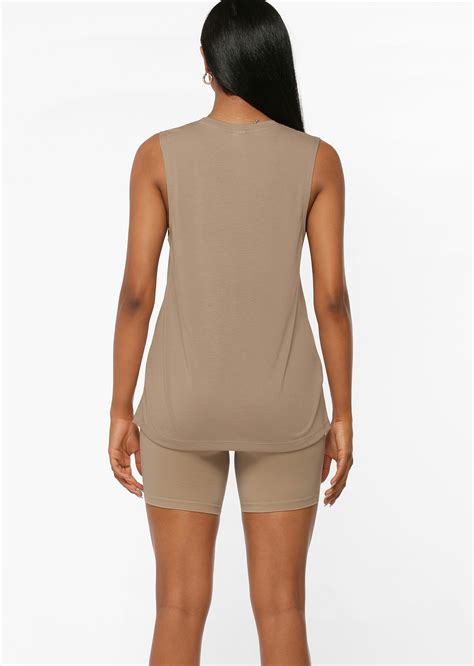 Lotus Muscle Tank Neutral Lorna Jane NZ