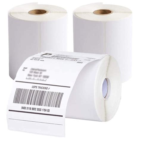 Blank Adhesive Thermal Paper Sticker Label Rolls Direct Thermal Barcode