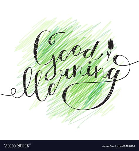 Good morning text Royalty Free Vector Image - VectorStock