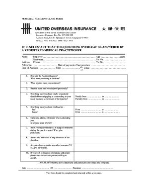 Fillable Online PERSONAL ACCIDENT CLAIM FORM Fax Email Print PdfFiller