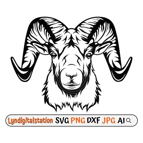 Ram Svg Farm Animal Clipart Mountain Sheep Cut File Wild Animal Stencil