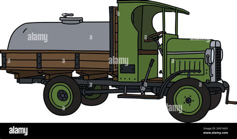 The vectorized hand drawing of a vintage tank truck Stock Vector Image & Art - Alamy