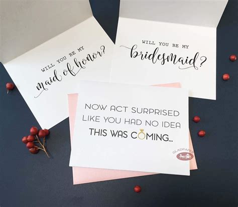 Now Act Surprised Like You Had No Idea This Was Coming Bridesmaid Card Funny