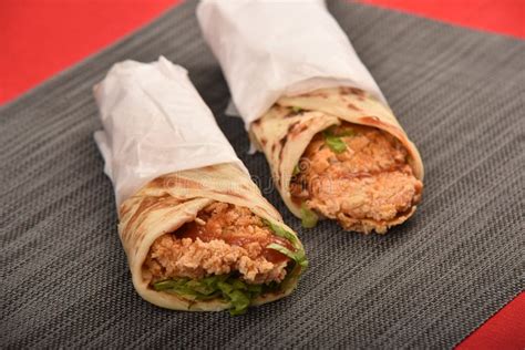 Chicken Sandwich, Two Chicken Roll Wrap Sandwiches Stock Image - Image of traditional, wrap ...