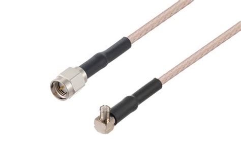 Sma Male To Mcx Plug Right Angle Cable Inch Length Using Rg Ds