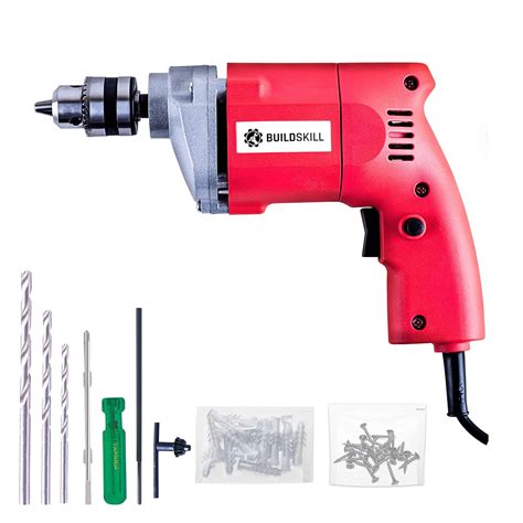 BUILDSKILL BED1100REDC1 10MM Impact Drill Machine Combo With Drill Bits