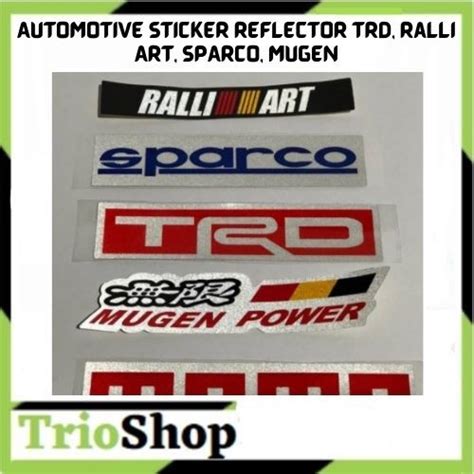 Automotive Sticker Reflector TRD Ralli Art SPARCO Mugen Car